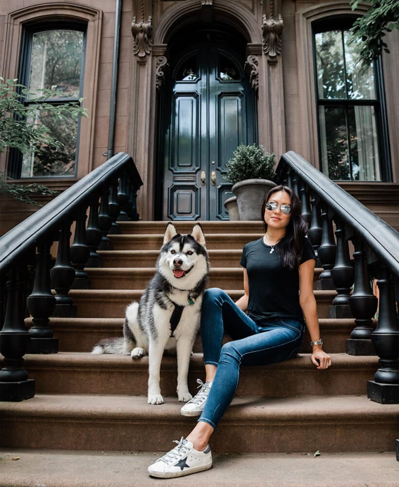 SIBE LIFE | Sitting on Manhattan Stoop with Siberian Husky Dog