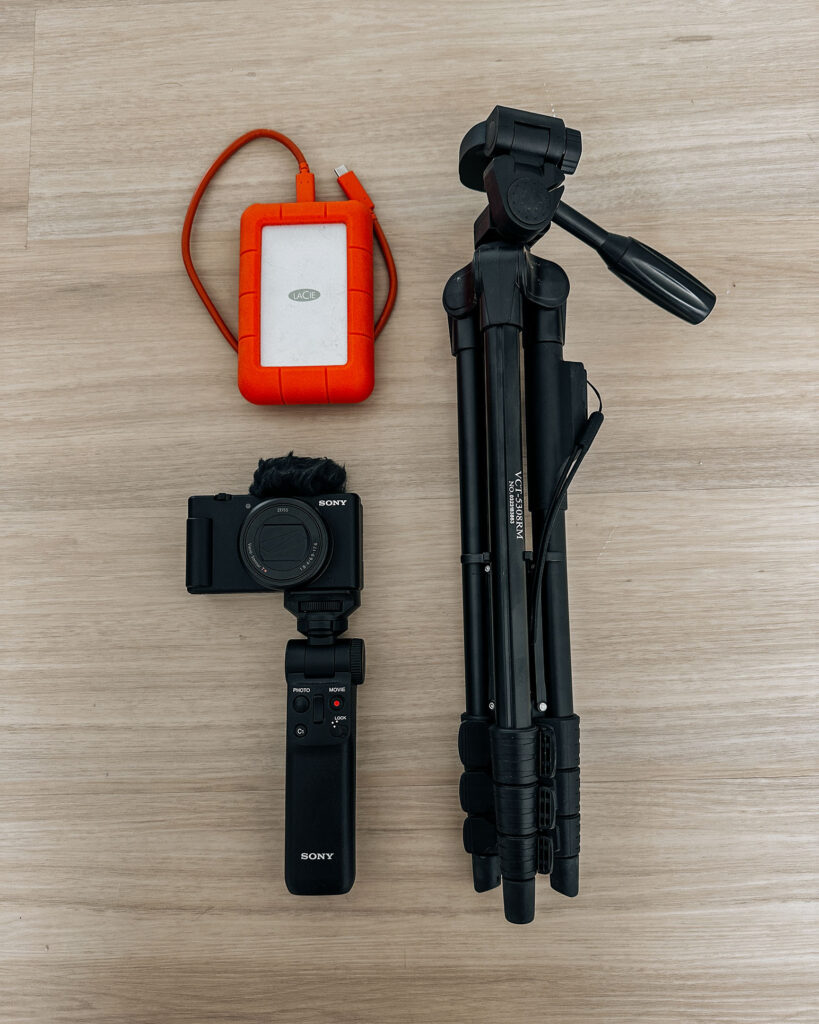 Creator Travel Essentials | Vlogging Camera | Travel Compact Camera | Tripod | Travel External Hard Drive