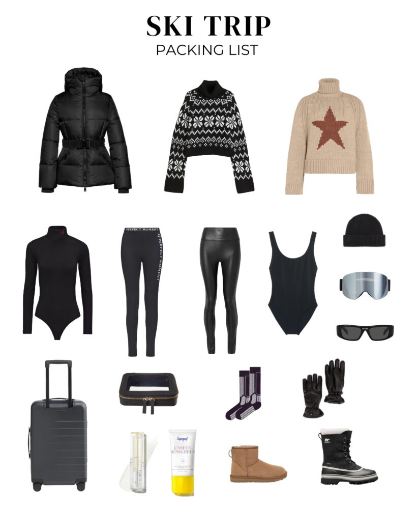 Packing list for a ski trip