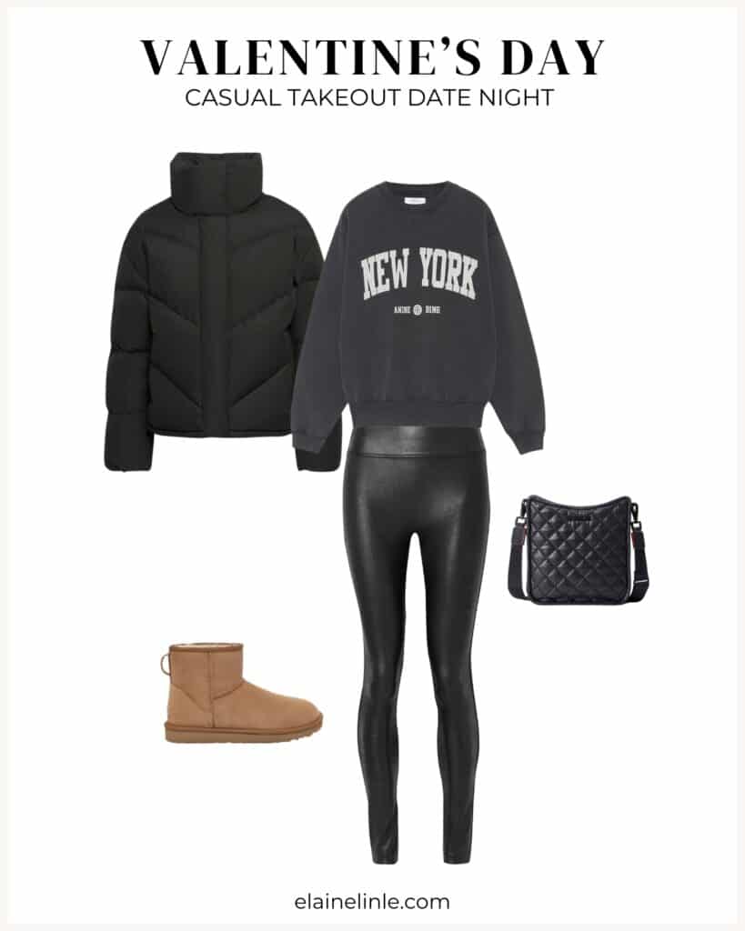 Valentine's day outfit, what to wear on a casual takeout date night